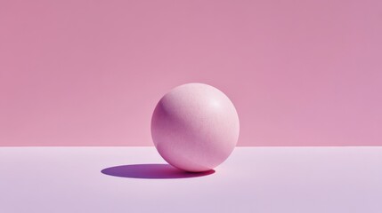Fototapeta premium Soft Pink Sphere on a Minimalist Surface with Gentle Shadow Against a Pastel Background