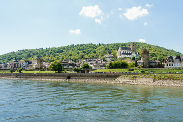 Stadtansicht von Oberwesel vom Rhein aus gesehen