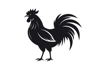 Rooster silhouette vector illustration isolated on white background