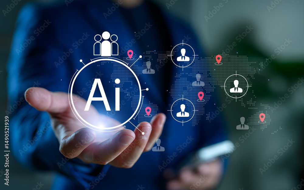 Leinwandbilder artificial intelligence in global hr management and recruitment. ai-powered talent acquisition, work