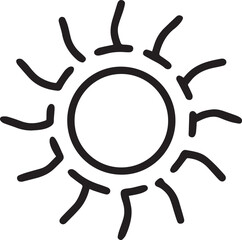 Clean Line Sun Symbol – Solar Energy and Weather App Icon
