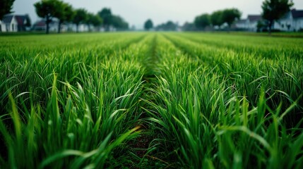Tranquil green grass landscape countryside photography rural serenity eye-level vibrant nature
