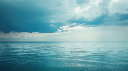 Obraz premium Peaceful lake, air fresh and calm, sky soft after intense storm