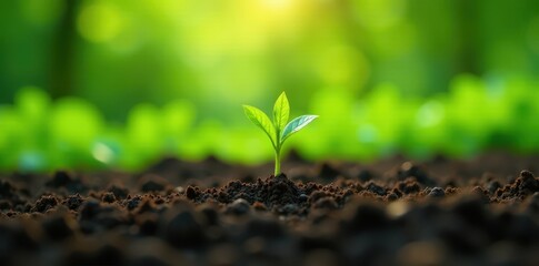 Vibrant coffee seedlings sprout amidst lush foliage , growth, nature, plant