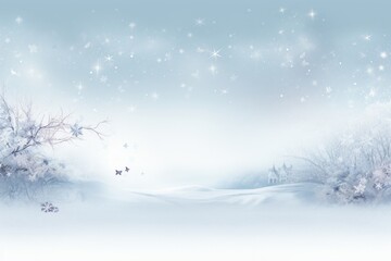 Elegant white snowy christmas frame for holiday greetings and festive celebrations