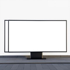 This is a mockup of a blank double-sided outdoor advertising poster stand curved with led lights on one of the sides it is a 3d render illustration of the design billboard blank mockup display empty p