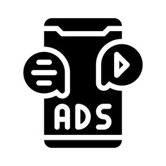 video marketing glyph icon