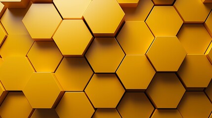 yellow hexagons are stacked on top of each other in a pattern