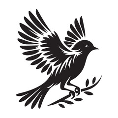 Fototapeta premium Bird Silhouette Vector Bird vector with white baground