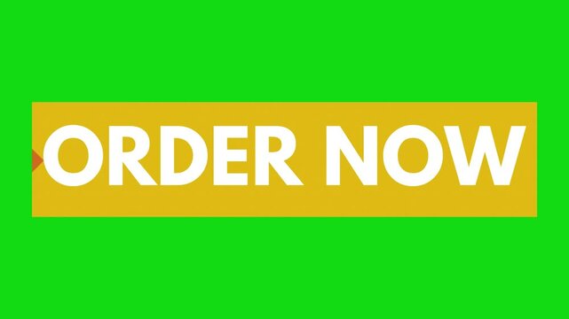 order now button on greenscreen background. Suitable for websites, online stores, promotions, marketing materials.
