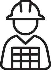 Flat Vector Icon of Solar Panel Installation Worker