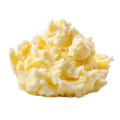 Mashed potatoes from western cuisine captured in professional studio with transparent background showcasing creamy texture, smooth swirl, and comforting food details