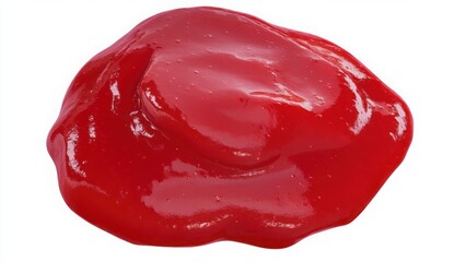 Red Ketchup Sauce Blob On White Background