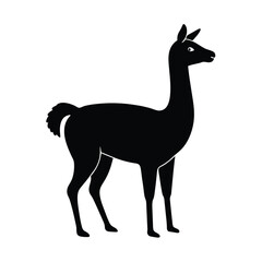 Obraz premium Guanaco Neck Arched Vector Silhouette