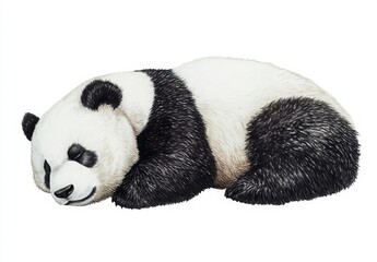 Obraz premium Sleeping Panda Cub Black And White Wildlife Animal Illustration
