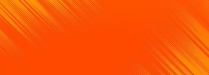 Horizontal orange yellow banner with half tone pop art comic background. Dynamic diagonal speed lines. Halftone hot sale backdrop. Modern creative sport abstract design. Textured gradient dots pattern