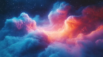 A colorful cloud of gas and dust in space