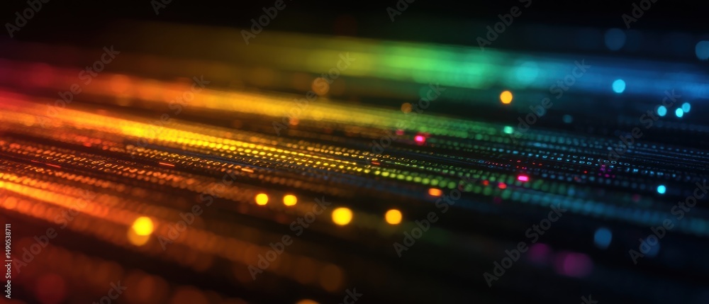 Poster abstract glowing binary code data lines