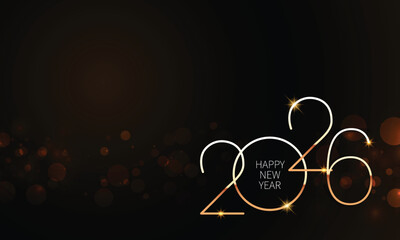2026 Happy New Year Background Design. Greeting Card, Banner, Poster. Vector Illustration.