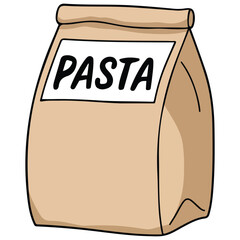 Cartoon penne pasta box isolated vector illustration