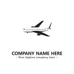 Plane silhouette logo company design vector illustration