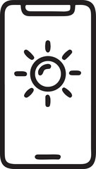 Flat Mobile Icon for Solar Energy Application