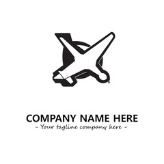 Plane silhouette logo company design vector illustration