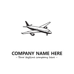 Plane silhouette logo company design vector illustration