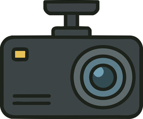 자동차, 블랙박스, 카메라, 사진, 기술, 검정, 파랑, 사진기, 아이콘, 렌즈, 벡터, 디지탈, 설비
