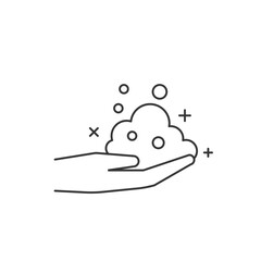 Washing hand icon outline style. Hygiene icon for company
