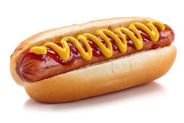 hot dog with mustard and ketchup