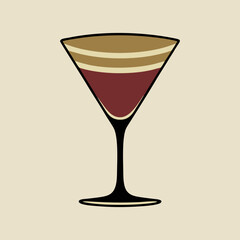 Elegant vintage cocktail glass logo design with retro bar theme and classic styling