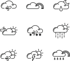 clouds icons set , set of clouds in different forms