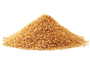 Wheat heap or pile side view isolated on white background.