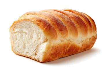White bread loaf isolated on white background.