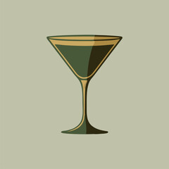 Retro inspired cocktail logo featuring elegant glass and stylish lettering in vintage color palette