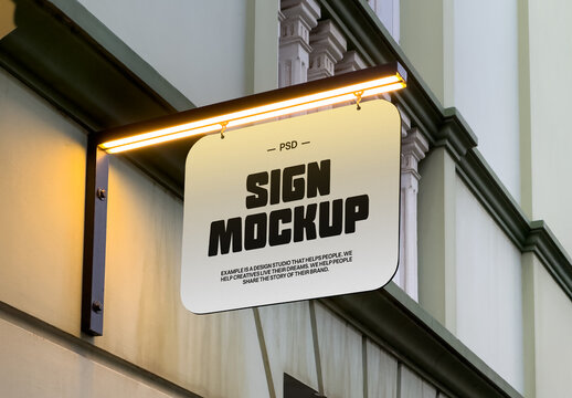 Sign with Light  Mockup