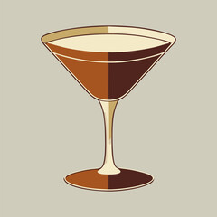 Old-fashioned cocktail glass icon with vintage badge style suitable for bar and lounge branding
