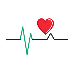 Abstract Heart Pulse Line Graph.  for Medical and Healthcare Design Vital Sign Monitoring UI