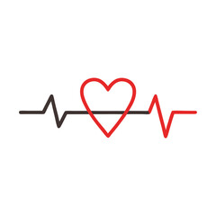 Abstract Heart Pulse Line Graph.  for Medical and Healthcare Design Vital Sign Monitoring UI