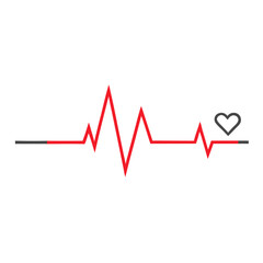 Abstract Heart Pulse Line Graph.  for Medical and Healthcare Design Vital Sign Monitoring UI