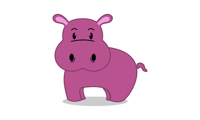 Cute purple hippo design vector