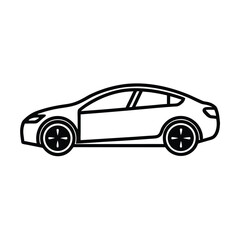 Electric Car Sleek Outline Vector