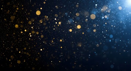 Fototapeta premium Elegant blue and gold glitter festive background