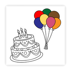 Hand Drawn Birthday Elements kids party,