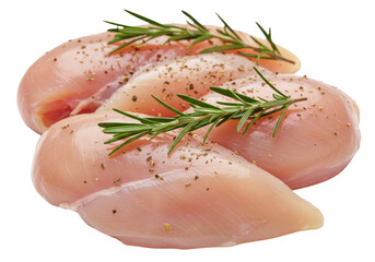 Seasoned Chicken Breast Filets with Rosemary isolated on transparent 