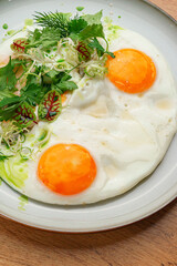 Double Fried Eggs with Fresh Herbs