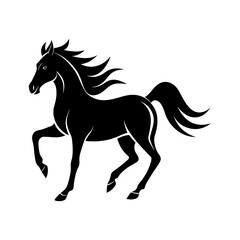 elegant horse silhouette vector