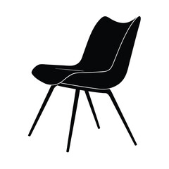 Minimalist Chair Mid Century Vector Silhouette