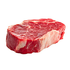 Western-style beef steak presented under studio lighting using clean white transparent background showcasing meat texture, charred edges, and appetizing gourmet plating